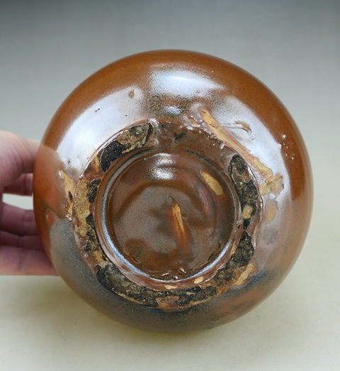 古玩陶瓷耀州窯紫金釉兔毫四系罐真品鑒賞圖
