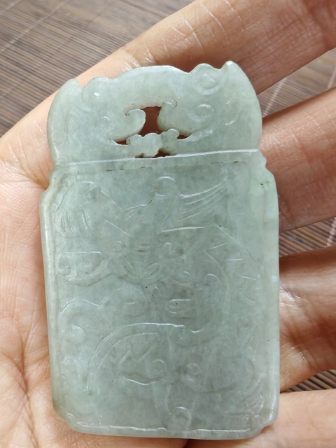 古玩玉器翡翠雕“福壽牌”真品鑒賞圖