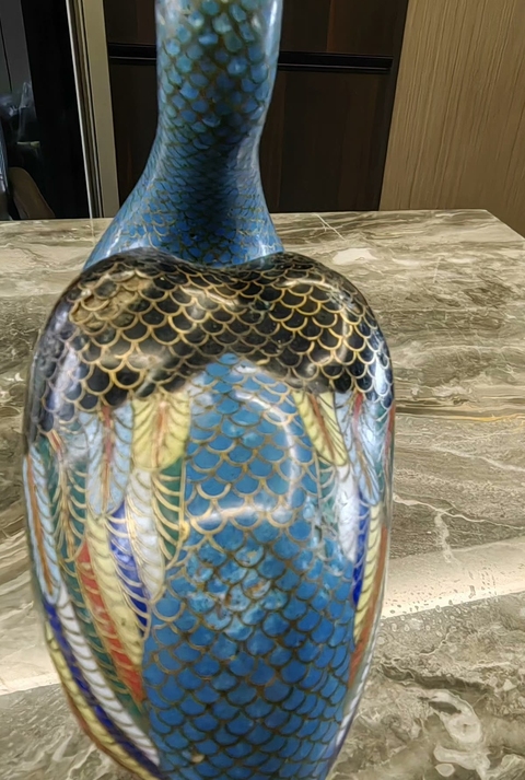古玩銅器景泰藍(lán)鶴真品鑒賞圖