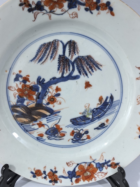 古玩陶瓷康熙青花礬紅描金人物故事賞盤真品鑒賞圖