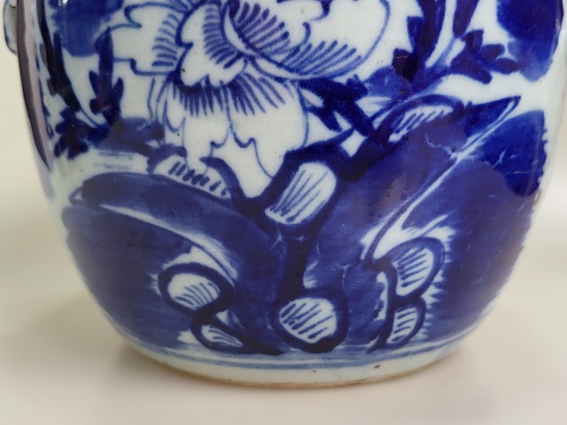 古玩陶瓷青花花卉紋粥罐真品鑒賞圖
