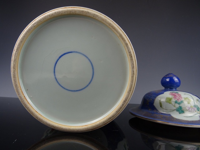 古玩陶瓷霽藍釉描金花鳥紋將軍罐真品鑒賞圖