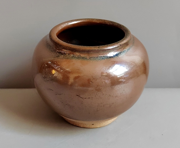 古玩陶瓷清雅的明清楊字款紫金釉茶入拍賣，當前價格114元