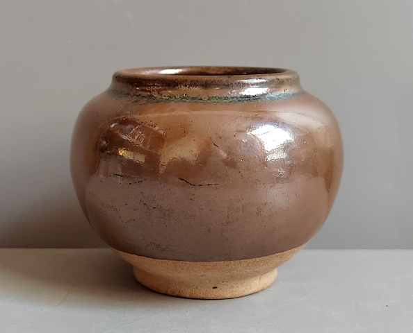 古玩陶瓷清雅的明清楊字款紫金釉茶入拍賣，當前價格114元