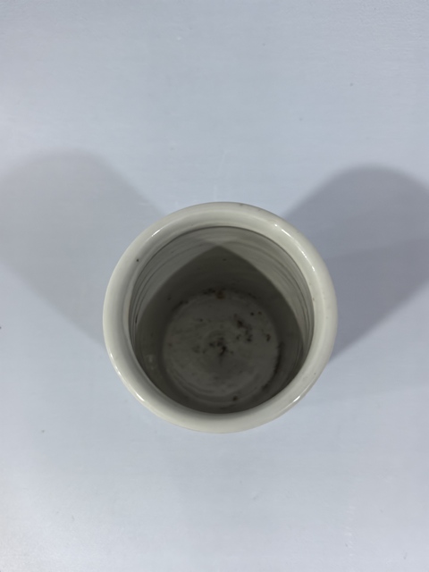 古玩陶瓷民國粉彩山水樓閣筆筒真品鑒賞圖