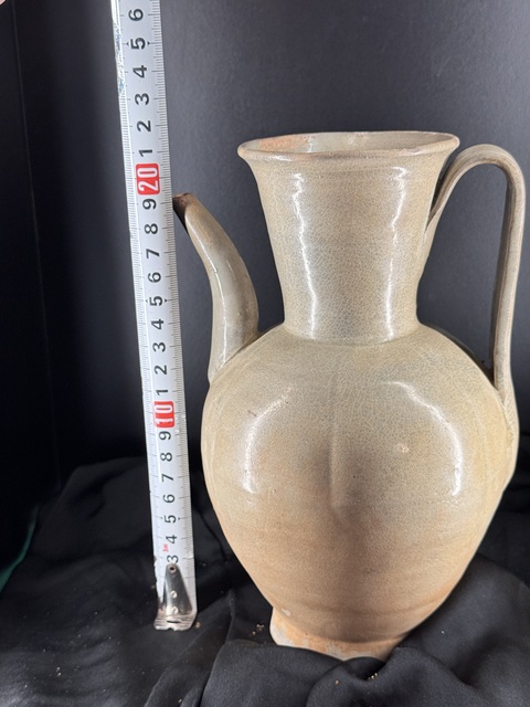 古玩陶瓷五代影青瓜棱執壺真品鑒賞圖