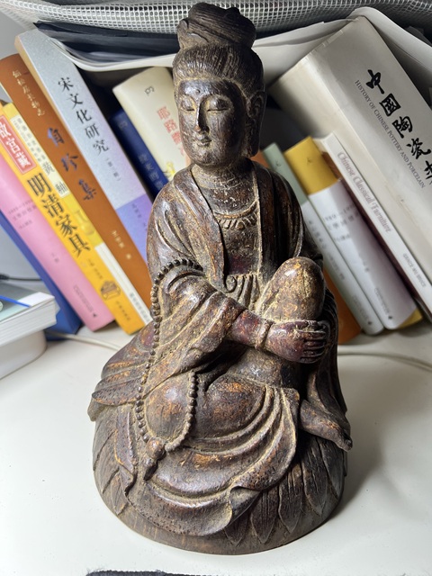 古玩雜項竹雕觀音真品鑒賞圖