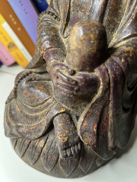 古玩雜項竹雕觀音真品鑒賞圖