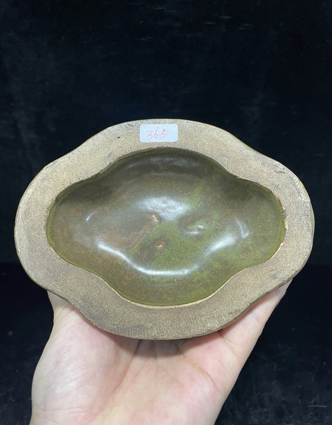 古玩陶瓷茶葉末釉雙象耳海棠瓶拍賣，當前價格18888元