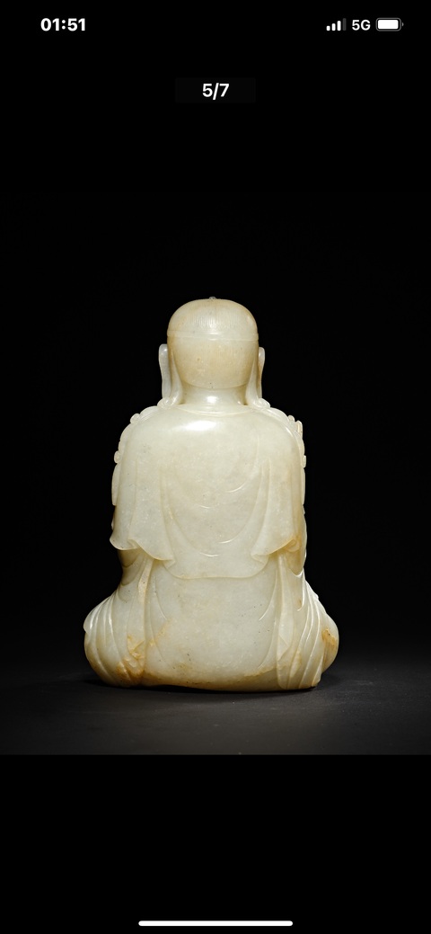 古玩玉器和田玉雕佛坐像真品鑒賞圖