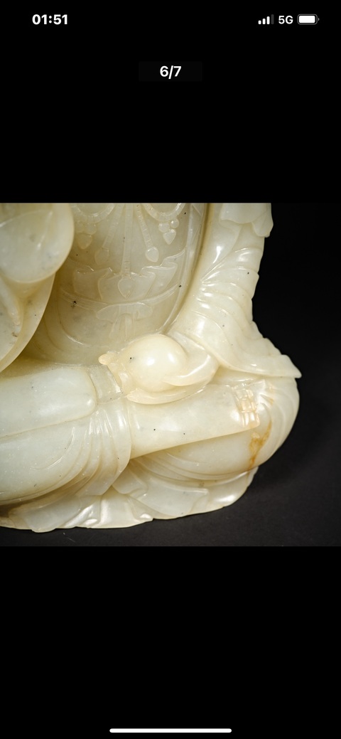 古玩玉器和田玉雕佛坐像真品鑒賞圖