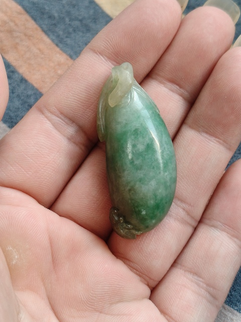 古玩玉器老翡翠福瓜真品鑒賞圖