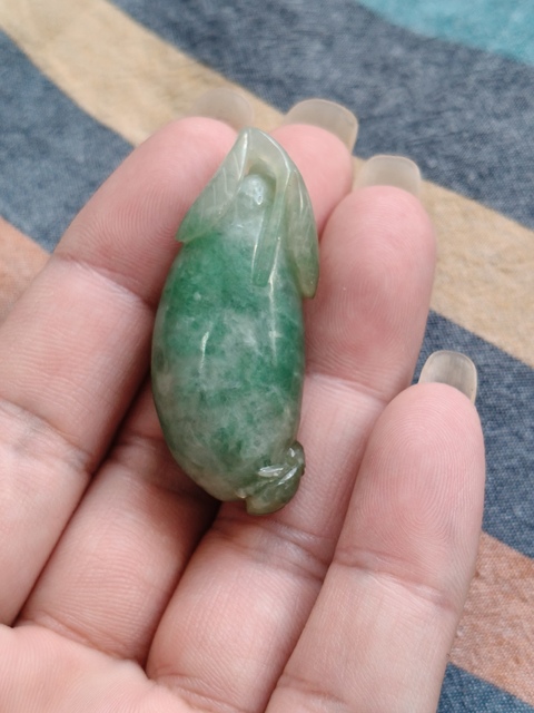 古玩玉器老翡翠福瓜真品鑒賞圖