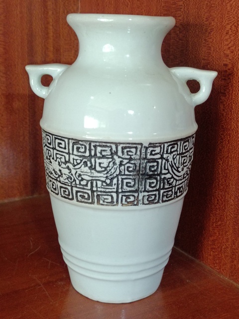古玩陶瓷青釉雙耳瓶真品鑒賞圖
