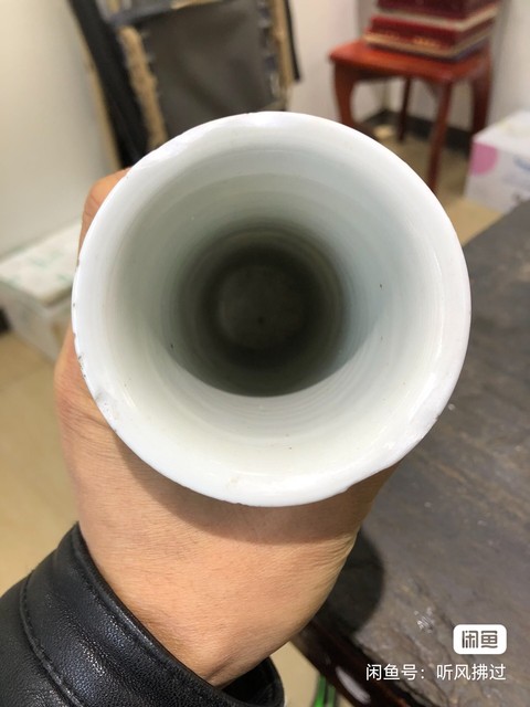 古玩陶瓷喜報平安青花花觚真品鑒賞圖