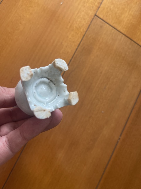 古玩陶瓷青白釉連座瓶真品鑒賞圖
