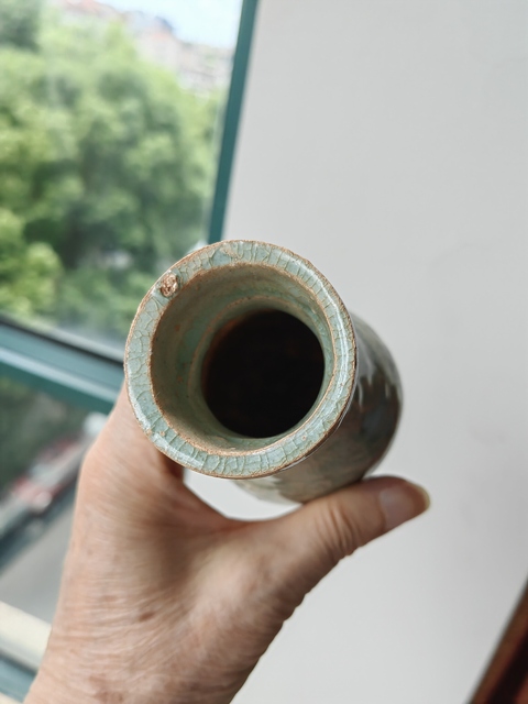 古玩陶瓷云市窯青白釉花卉紋箸瓶真品鑒賞圖