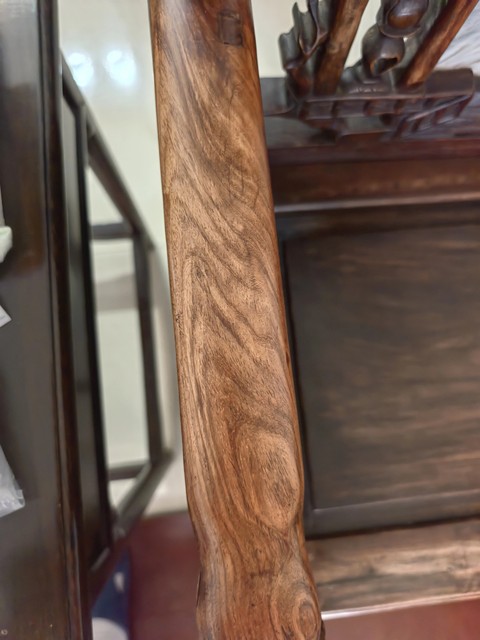 古玩雜項巴西花梨木雕刻制作太師椅真品鑒賞圖