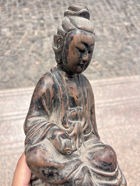 古玩雜項持經(jīng)觀音真品鑒賞圖