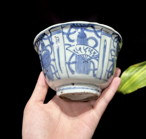 古玩陶瓷萬歷青花碗真品鑒賞圖
