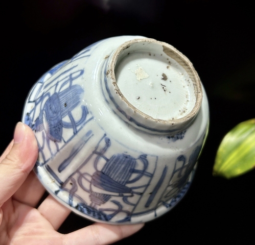 古玩陶瓷萬歷青花碗真品鑒賞圖
