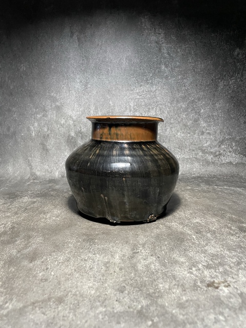 古玩陶瓷窯變黑釉高領罐真品鑒賞圖