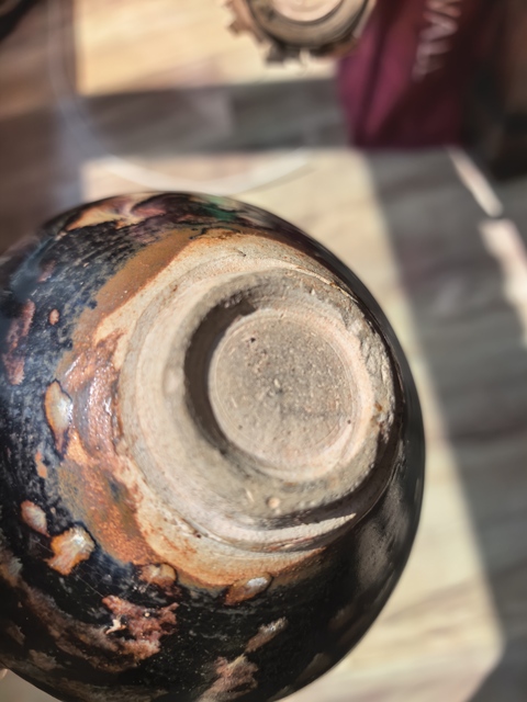 古玩陶瓷吉州窯虎皮斑紋茶盞，疑似有修真品鑒賞圖