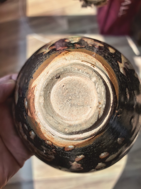 古玩陶瓷吉州窯虎皮斑紋茶盞，疑似有修真品鑒賞圖