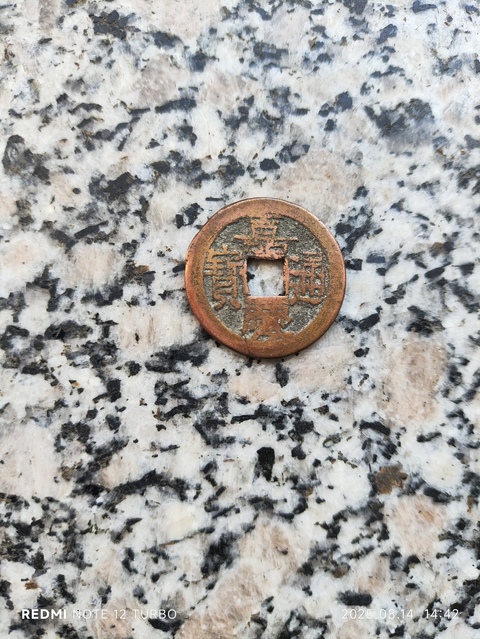 古玩錢幣嘉慶通寶背寶源真品鑒賞圖