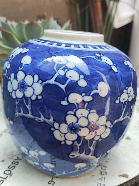 古玩陶瓷青花冰梅圖罐真品鑒賞圖