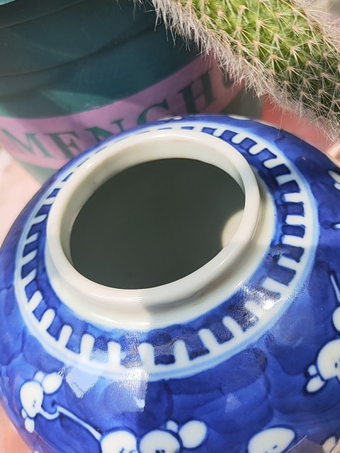 古玩陶瓷青花冰梅圖罐真品鑒賞圖