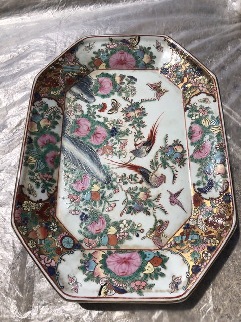 古玩陶瓷廣彩盤真品鑒賞圖