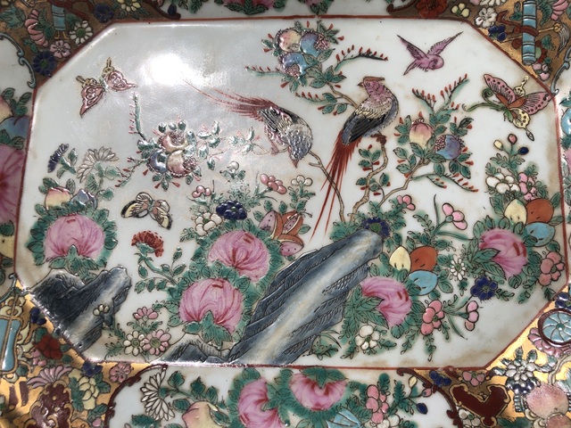 古玩陶瓷廣彩盤真品鑒賞圖