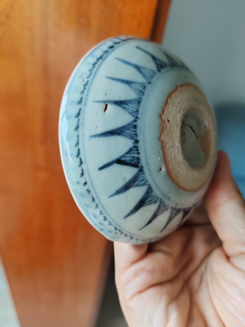 古玩陶瓷青花花鳥紋臥足盤真品鑒賞圖