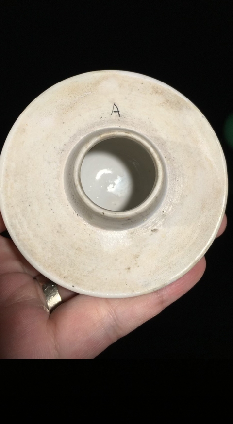 古玩陶瓷青花加彩山水人物雞腿瓶真品鑒賞圖