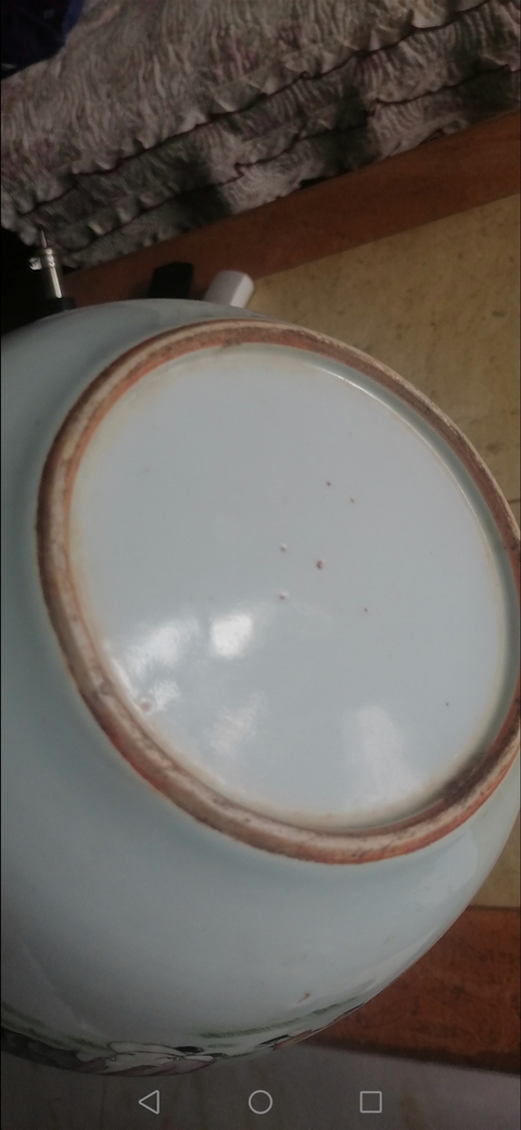 古玩陶瓷陶淵明愛菊圖新粉彩西瓜罐真品鑒賞圖