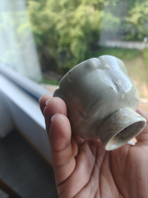古玩陶瓷青白釉花口杯真品鑒賞圖
