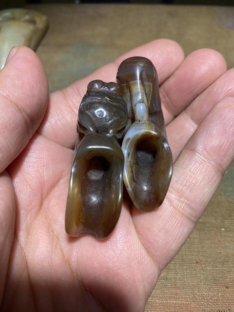 古玩玉器瑪瑙雕刻瑞獸掛件真品鑒賞圖