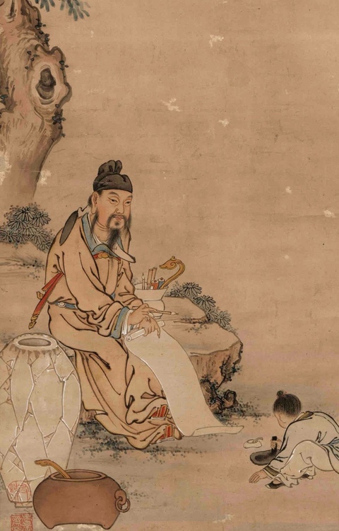 古玩字畫沈燮庵款青蓮居士圖拍賣，當前價格8500元