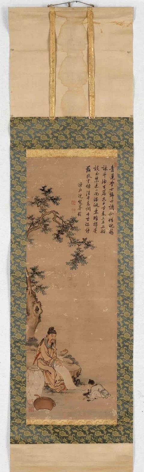 古玩字畫沈燮庵款青蓮居士圖拍賣，當前價格8500元