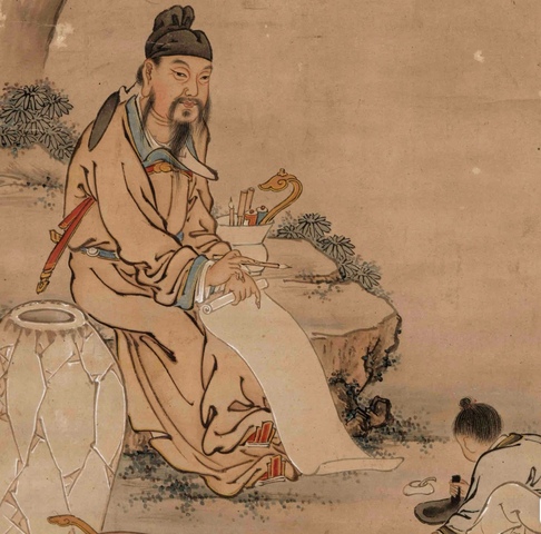 古玩字畫沈燮庵款青蓮居士圖拍賣，當前價格8500元