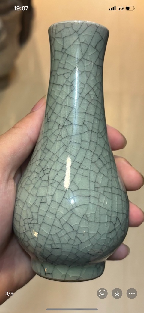 古玩陶瓷哥釉瓶真品鑒賞圖
