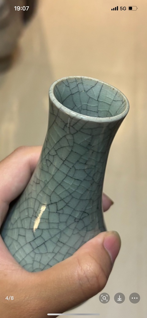 古玩陶瓷哥釉瓶真品鑒賞圖