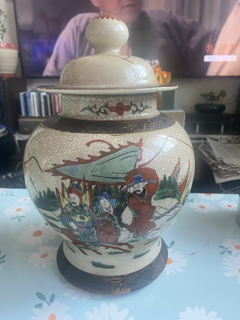 古玩陶瓷哥釉五彩將軍罐真品鑒賞圖