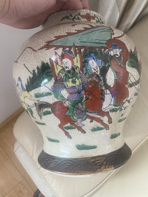 古玩陶瓷哥釉五彩將軍罐真品鑒賞圖
