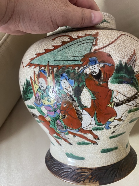 古玩陶瓷哥釉五彩將軍罐真品鑒賞圖