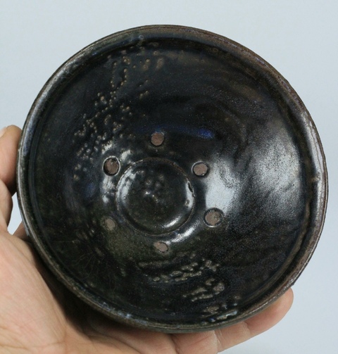 古玩陶瓷元代黑釉束口碗真品鑒賞圖