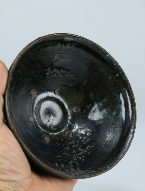 古玩陶瓷元代黑釉束口碗真品鑒賞圖