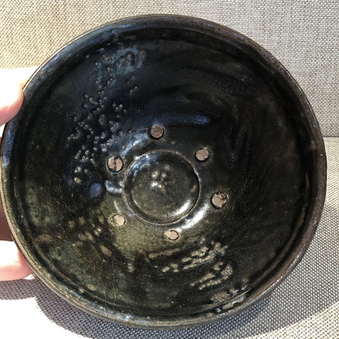古玩陶瓷元代黑釉束口碗真品鑒賞圖