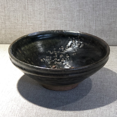 古玩陶瓷元代黑釉束口碗真品鑒賞圖